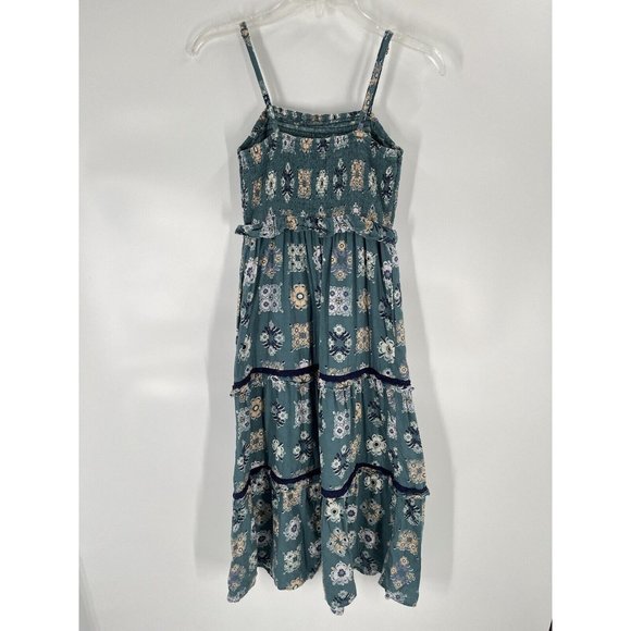 Universal Thread Teal Floral Midi Dress - Picture 5 of 7